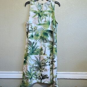 Tommy Bahama Tropical Print Sleeveless Dress Midi Lenght Size Small Petites